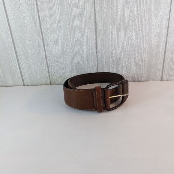 Axcess Brown Leather Belt Made In Italy  Genuine Leather SZ S - Picture 1 of 4